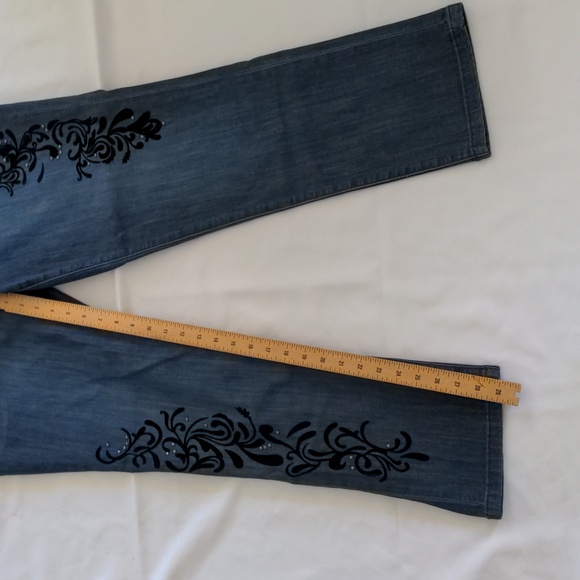 DC Jeans dark blue bootcut with velvet decals size 18 - Picture 2 of 10